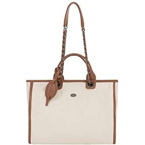 TOORE Dames Shopper Bag, bruin/beige