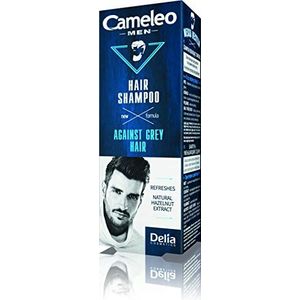 Cameleo Haarwasmiddel voor mannen, tegen grijs haar, natuurlijk hazelnootextract, kleurbescherming, verfrist en reinigt haar en hoofdhuid, 150 ml