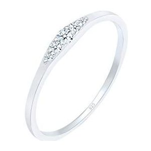Elli DIAMONDS Ring Dames Verlovingsring Bridal met Diamant (0.07 ct) in 925 Sterling Zilver