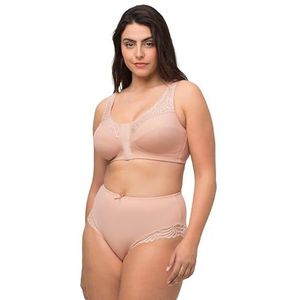 Ulla Popken, Dames, grote maten, ontlastingsbeha, voorsluiting, champagne, 85C