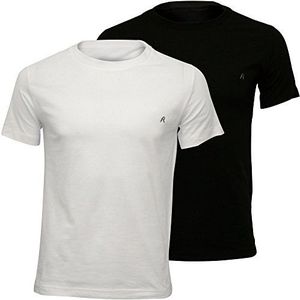 Replay Heren M3588 T-Shirt, 040 wit-zwart, L, 040, wit-zwart, L
