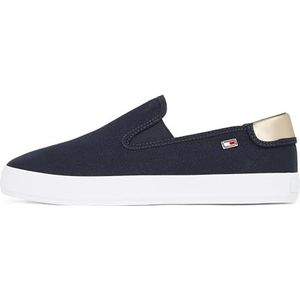 TOMMY HILFIGER Dames Vulc Canvas Slip-on Sneaker Fw0fw08645 Kousen, Blue Space Blue, 38 EU