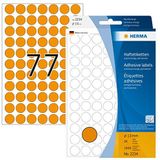 HERMA 2234 multifunctionele etiketten/ markeerpunten rond (Ø 13 mm, 24 vellen, papier, mat) zelfklevend, permanente markering stippen voor handschrift, 1.848 puntstickers, fel oranje