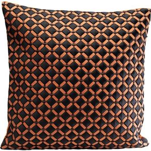 Kare Design kussen Mina, oranje/zwart, afneembare overtrek met ritssluiting, met vulling, decoratief kussen, sierkussen, woonaccessoire, overtrek in fluwelen look, 45 x 45 cm (H/B)