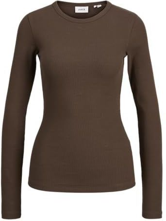 Jack & Jones - Jxfreya STR LS RIB TEE JRS Noos - Trui - Bruin