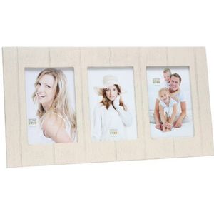 Deknudt Frames S66YF1 Fotolijst, 10 x 15 cm, met strepenpatroon, voor 4 foto's van 10 x 15 cm en met 4 haken
