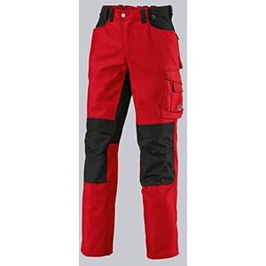 BP Workwear 1789-555-81 werkbroek - elastiek in de rug - tailleplooien - normale pasvorm - maat: 56L - kleur: rood/zwart