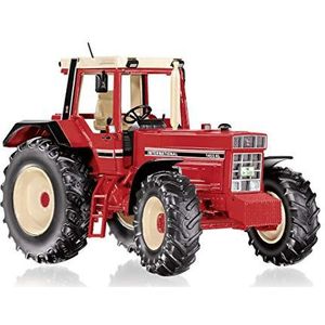 WIKING 077852 IHC 1455 XL Model-tractor, 1:32, metaal/kunststof, vanaf 14 jaar, verwisselbare uitlaatpijpen, verwijderbaar contragewicht, deuren kunnen open
