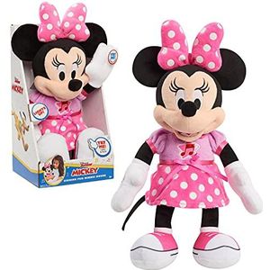 JP Mickey and Minnie 14633-000-2D-036-PG0 Disney Junior Mickey Funhouse Singing Fun Mouse Knuffel Minnie Mouse zingende Pluche Figuur, meerkleurig, 27,94