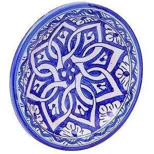 Biscottini Decoratief bord, 25 x 25 x 6 cm, keramisch bord van Marokkaans handwerk, keukendecoraties, handbeschilderde decoratieve borden