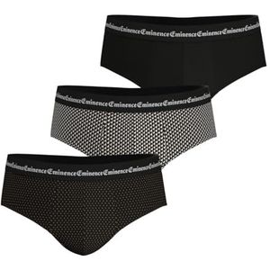 EMINENCE - Business Print - Slips - Zwart en Camel - Katoen