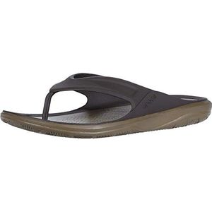 Crocs Swiftwater Wave Slippers voor heren, casual zomersandalen, strandschoenen en doucheschoenen, espresso walnoot, 46/47 EU