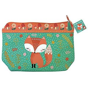 Janod - From 7 years old - Printed Cotton Fox Pencil Case - Stationery - Storage Accessory - 18.5 x 6.5 x 13.5 cm - J07859