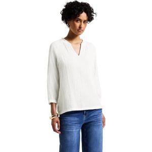 Street One Dames mousseline tuniek met ruches, off-white, 42