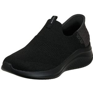Skechers Ultra Flex 3.0 - Vlotte stap Sneaker dames, Zwart gebreide jersey trim, 39.5 EU