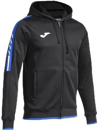 Joma - Heren sweatshirt - Olympiade - capuchon - ritssluiting, Royal Zwart, 6XS