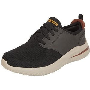 Skechers Heren Delson 3.0 Mooney Sneaker, Zwart gebreid gaas, 48.5 EU