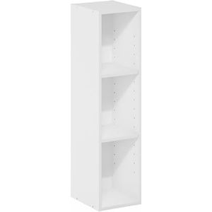 Furinno Fulda 3-laags ruimtebesparende opbergplank, boekenkast, 20 cm breed, wit