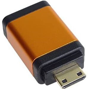 PremiumCord Adapter HDMI Type A naar Mini HDMI Type C, bus naar stekker, 4K @ 60Hz, Full HD 1080p, kleur: oranje