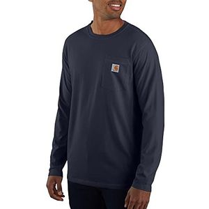 Carhartt Heren Force Relaxed Fit Midweight T-shirt met lange mouwen, marineblauw, XL