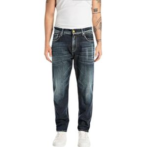 Replay Heren Jeans Sandot Tapered-Fit, donkerblauw 007, 31W / 30L