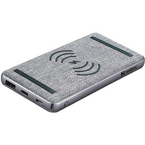 Sandberg Powerbank 10000 PD20W + Wireless Powerbank 10000, 420-61 (Powerbank 10000 PD20W + Wireless, Zwart, Grijs, Universeel, Lithium Polymeer (LiPo), 10000 mAh, USB)
