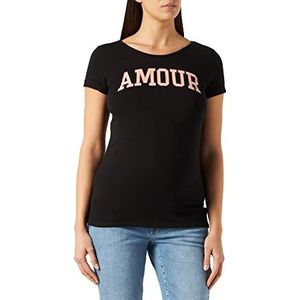 Supermom Amour T-shirt voor dames met korte mouwen, Black - P090, 36 NL