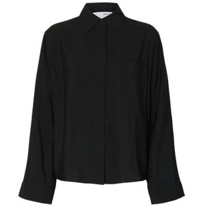 SELECTED - SLFAMARA - Blouse - Zwart - Klassieke Blouse met Lange Mouwen