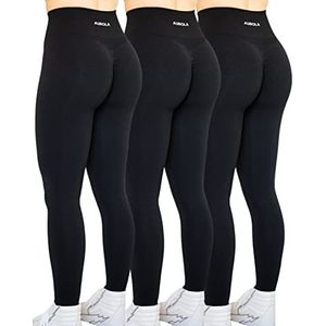 Aurola naadloze scrunch fitness-legging met hoge taille voor dames, figuurcorrigerende fitness-legging met hoge taille en scrunch-effect, perfect voor yoga, gym en sport., L