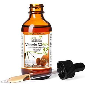 Cellavita - Natuurlijke producten vitamine D3 Vita 50 ml (1 pot = 1.000 IE) hoge dosering met MCT-olie van kokos, beste biologische beschikbaarheid, hooggedoseerd laboratoriumgetest
