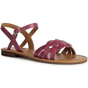 Geox D Sozy S Flat Sandalen voor dames, fuchsia, 36 EU, fuchsia, 36 EU