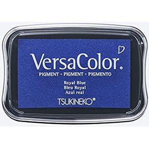 Rayher Hobby 29017376 Tsukineko Versa Color Pigment stempelkussen, koningsblauw, 9,6 x 6,3 x 1,8 cm, inkt op waterbasis