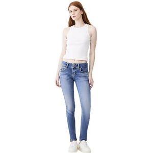 LTB Jeans Dames Molly M - Slim Fit met gemiddelde taille en ritssluiting in blauw van katoenmix - Maat W29L30, Elaro Wash 55179, 29W / 30L