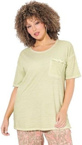 Ulla Popken - Shirt - Lichtgroen - Kwartmouw - Wijde Pasvorm