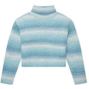 TOM TAILOR Meisjes kindertrui met rolkraag 1033913, 30961 - Reef Blue Off White Stripe, 128