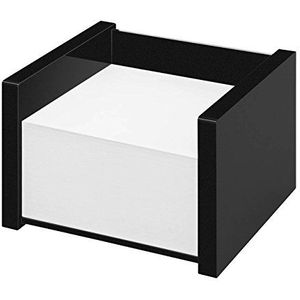 Wedo 637001 Black Office, notitieboekje, van acrylglas, inclusief 500 vellen notitiepapier, rubberen voetjes 10,9 x 10 x 7,5 cm, in geschenkdoos, zwart