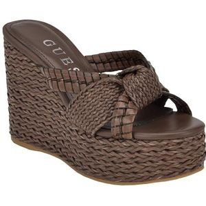 Guess - Eveh Wedge - Sandaal - Bruin - 10 cm Hakhoogte