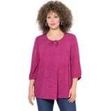 Ulla Popken - Blouse - Lichtroze / Donkerroze - A-lijn - Driekwart Mouw