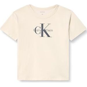 Calvin Klein Boy's Light MONOLOGO S/S T-Shirt IB0IB02610 S/S T-shirt, grijs (Whitecap Gray), 4 jaar, Grijs (Whitecap Grijs), 4 jaar