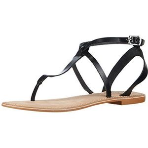 VERO MODA Dames Vmpernille Leather Sandalen Teenslippers, zwart, 39 EU