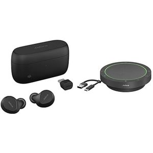 Jabra Evolve2 Buds Wireless in-ear Bluetooth oordopjes - gecertificeerd voor MS Teams + Jabra Speak2 55 draadloze Bluetooth speakerphone - gecertificeerd voor Zoom en Google Meet (pack)