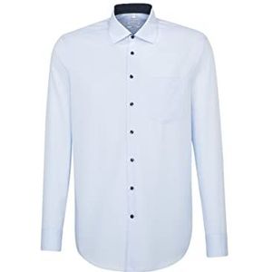 Seidensticker Zakelijk overhemd voor heren, strijkvrij hemd met rechte snit, regular fit, lange mouwen, kent-kraag, borstzak, 100% katoen