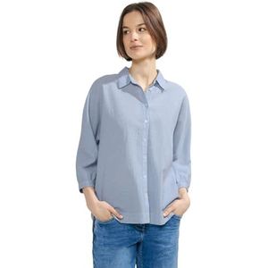 Cecil Dames Stripe Seersucker Blouse, Blouse Blue., L