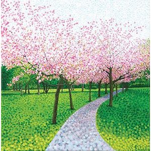 Susan Entwistle Art Cherry Blossom Limited Edition Doek, 50 cm x 50 cm, Papier/Cotton, Meerkleurig, 60 x 60 x 0.25 cm