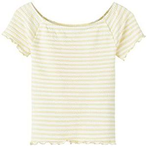 NAME IT Nkfjamy Slim Offshoulder T-shirt voor meisjes, Double Cream, 134/140 cm