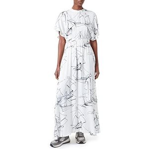 Superdry Edit maxi-jurk voor dames, wit (White Print Yjo), XS
