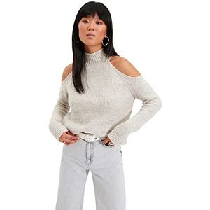 Trendyol Acryl Trui - Grijs - Regular M Grijs, Grijs, M