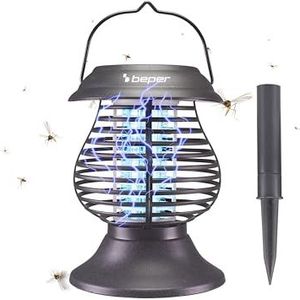 BEPER P206ZAN111 UV-A muggen afstotende lamp, Opladen op zonne-energie, 3-in-1 gebruik, Spike inbegrepen, Grijs