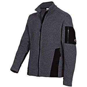 BP 1876-617-53-XL Gebreide fleece jas opstaande kraag, ritssluiting vooraan, 100% polyester, donkergrijs/zwart, XL maat