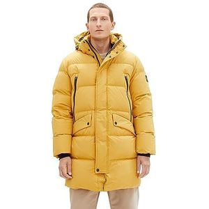 Tom Tailor Heren-gerecyclede donsbuffer-parka met afneembare capuchon, 10533 - gouden val, M